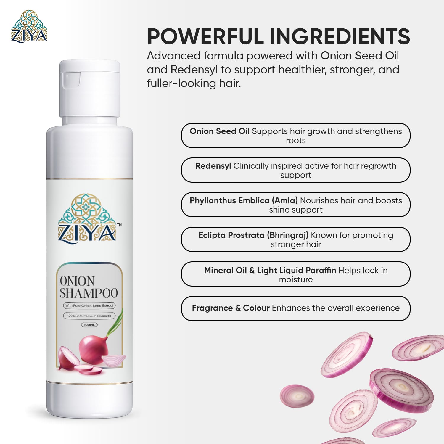 Ziya Onion Shampoo & Hair Oil ( Combo ) – Anti Hair Fall, Hair Growth & Dandruff Control - Image 6